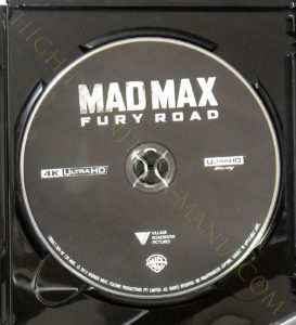 マッドマックス 怒りのデスロード 4K-UHDディスク表面